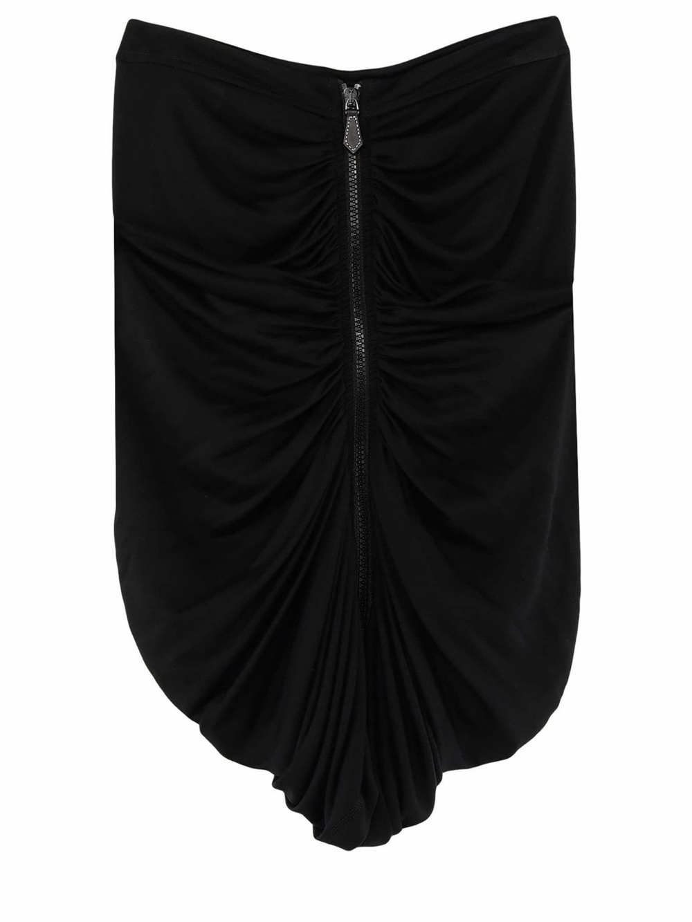 Burberry Black Ruched Zip-Front Women's mini skirt only size 10 NWT